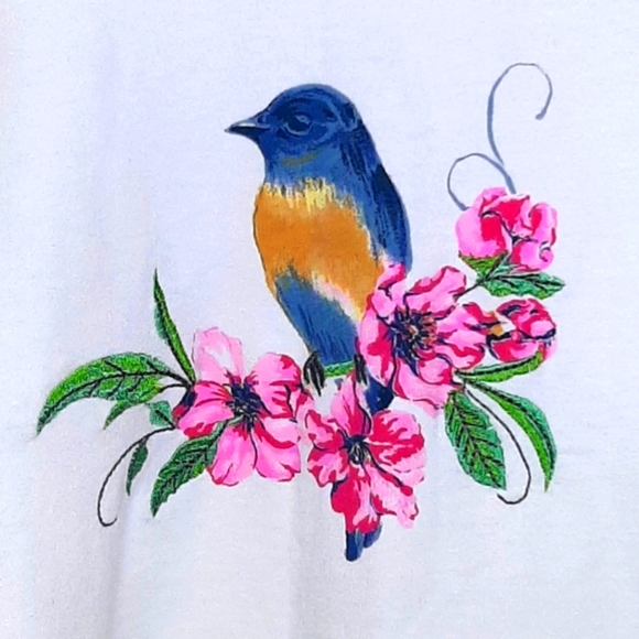 Off-White Sweater with Colorful Bird Design NWOT - Picture 2 of 8